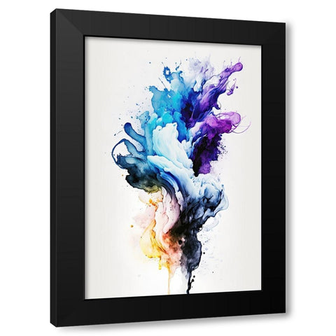 Whispers of Smoke Black Modern Wood Framed Art Print with Double Matting by Mauro