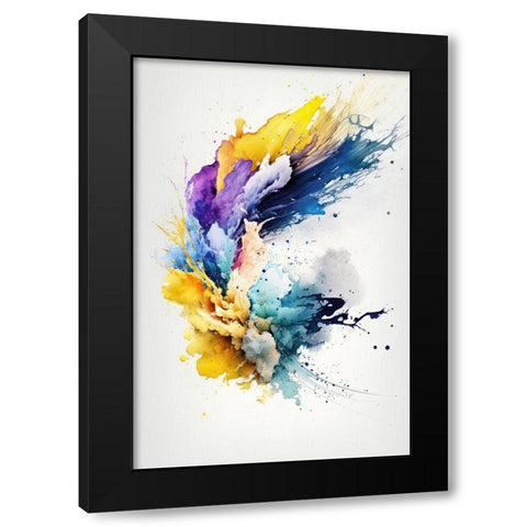 Mystic Fluidity Black Modern Wood Framed Art Print with Double Matting by Mauro