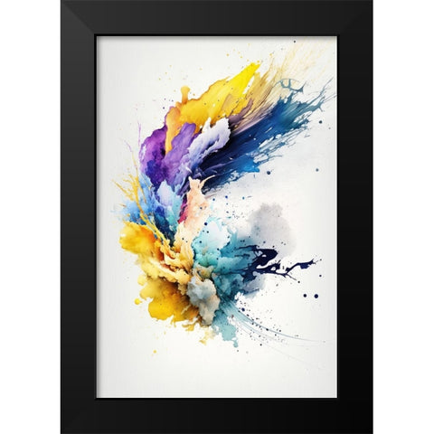 Mystic Fluidity Black Modern Wood Framed Art Print by Mauro