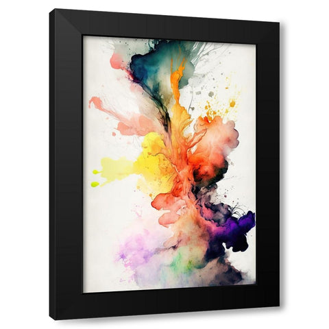 Mesmerizing Abstraction Black Modern Wood Framed Art Print with Double Matting by Mauro