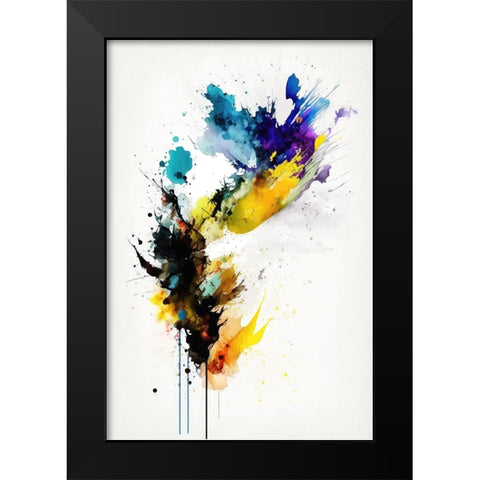 Amorphous Encounter Black Modern Wood Framed Art Print by Mauro