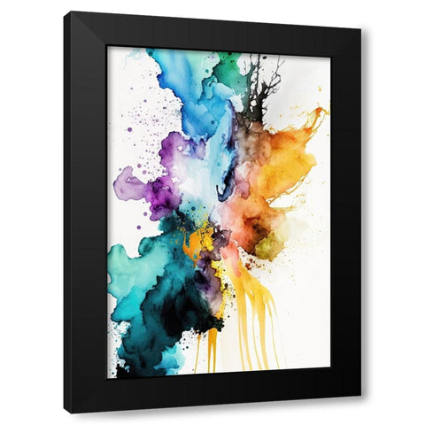 Fluid Mistery Black Modern Wood Framed Art Print with Double Matting by Mauro