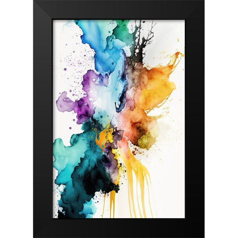Fluid Mistery Black Modern Wood Framed Art Print by Mauro