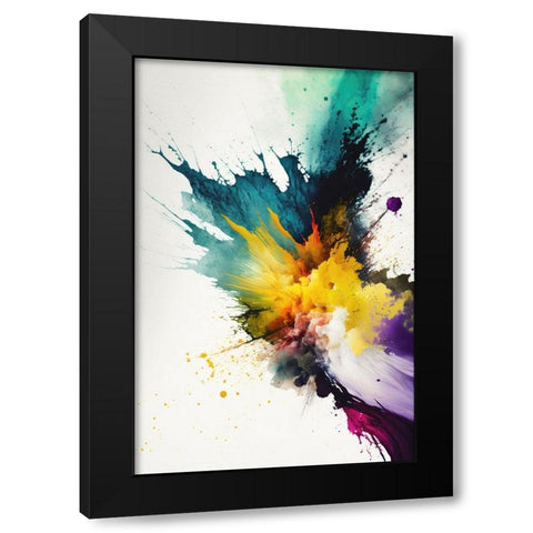 Chromatic Chaos Black Modern Wood Framed Art Print with Double Matting by Mauro