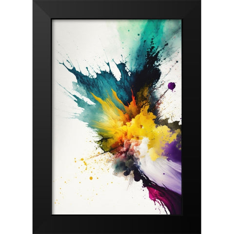 Chromatic Chaos Black Modern Wood Framed Art Print by Mauro