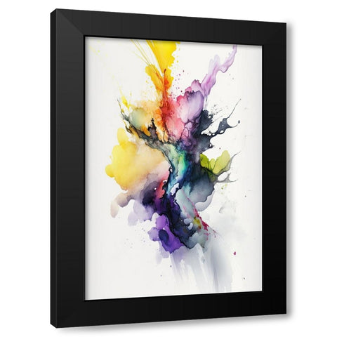 Chromatic Burst Black Modern Wood Framed Art Print with Double Matting by Mauro