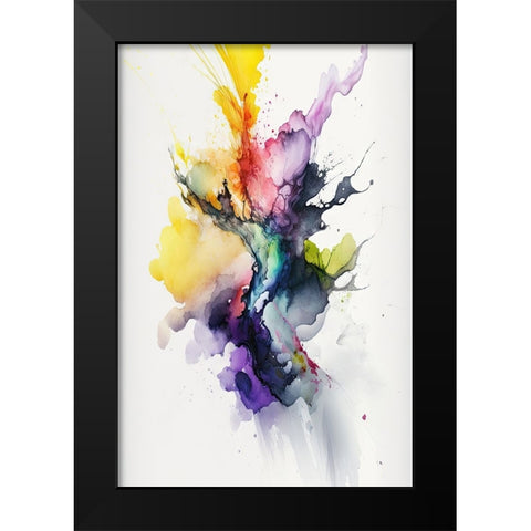 Chromatic Burst Black Modern Wood Framed Art Print by Mauro