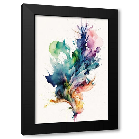 Leafy Whirlwind Black Modern Wood Framed Art Print with Double Matting by Mauro