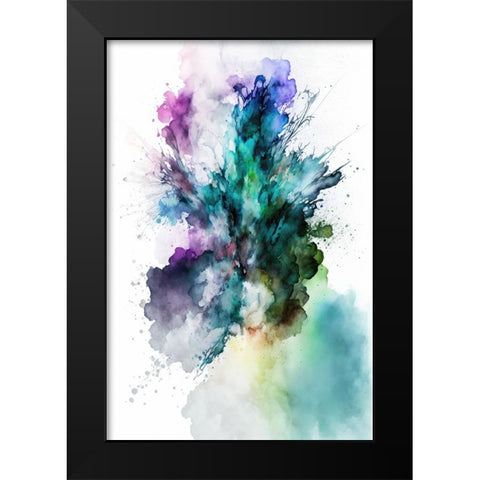 Green Smoke Splash Black Modern Wood Framed Art Print by Mauro