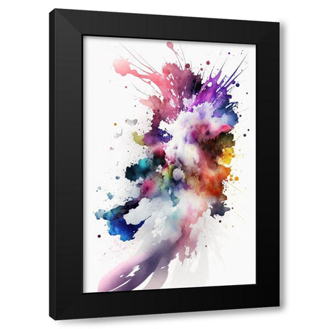 Radiant Explosion Black Modern Wood Framed Art Print with Double Matting by Mauro