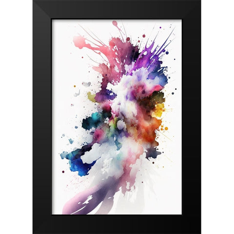 Radiant Explosion Black Modern Wood Framed Art Print by Mauro