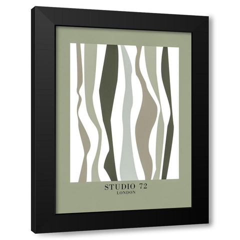 Studio 72 Green Black Modern Wood Framed Art Print with Double Matting by Pictufy Studio II
