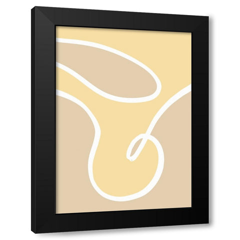 Shape 14 Yellow Black Modern Wood Framed Art Print by Pictufy Studio