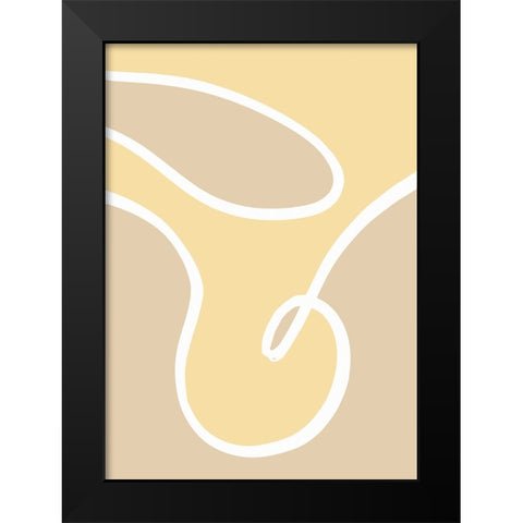 Shape 14 Yellow Black Modern Wood Framed Art Print by Pictufy Studio
