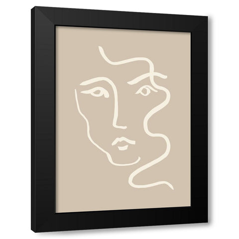 Portrait 04 Gray Black Modern Wood Framed Art Print with Double Matting by Pictufy Studio