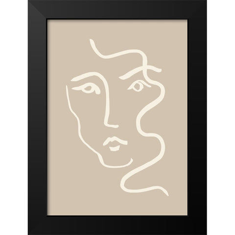 Portrait 04 Gray Black Modern Wood Framed Art Print by Pictufy Studio