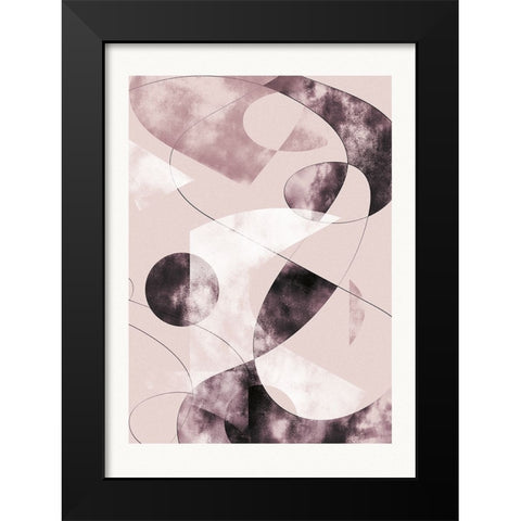 Shapes Shatters Red Black Modern Wood Framed Art Print by Pictufy Studio II