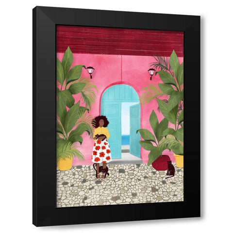 Cartagena life Black Modern Wood Framed Art Print with Double Matting by Tomljanovic, Maja