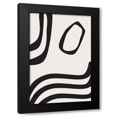 Black Curves Black Modern Wood Framed Art Print by Moss, Sally Ann