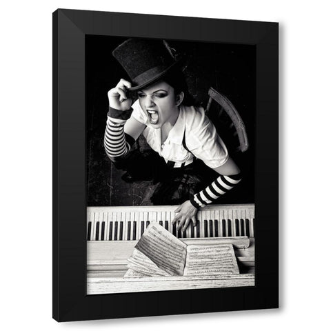 Alice Black Modern Wood Framed Art Print with Double Matting by Platonova, Helena