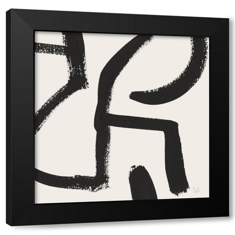 Curvy Lines No2 Black Modern Wood Framed Art Print by Hobday, Dan