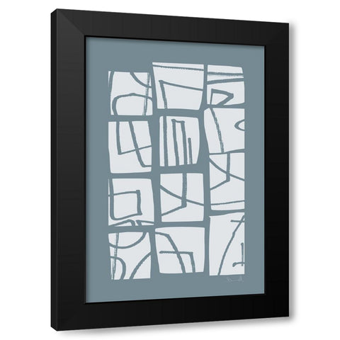 Shapes and Lines Black Modern Wood Framed Art Print with Double Matting by Hobday, Dan