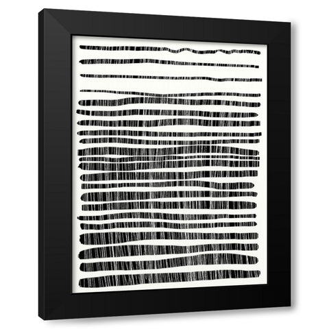 Lines Black Modern Wood Framed Art Print with Double Matting by Hobday, Dan