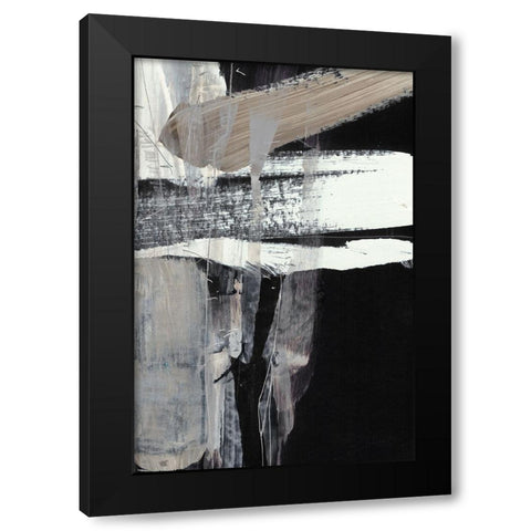Falling Black Modern Wood Framed Art Print with Double Matting by Hobday, Dan