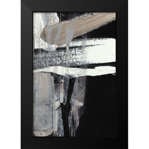 Falling Black Modern Wood Framed Art Print by Hobday, Dan