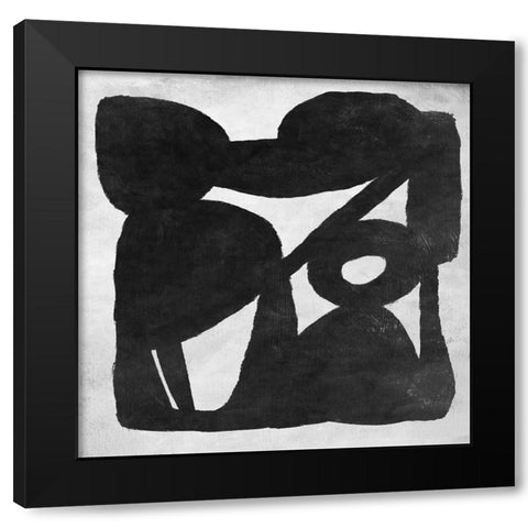 Abstract Melody No5 Black Modern Wood Framed Art Print by Hobday, Dan