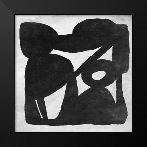 Abstract Melody No5 Black Modern Wood Framed Art Print by Hobday, Dan