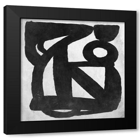 Abstract Melody No4 Black Modern Wood Framed Art Print by Hobday, Dan