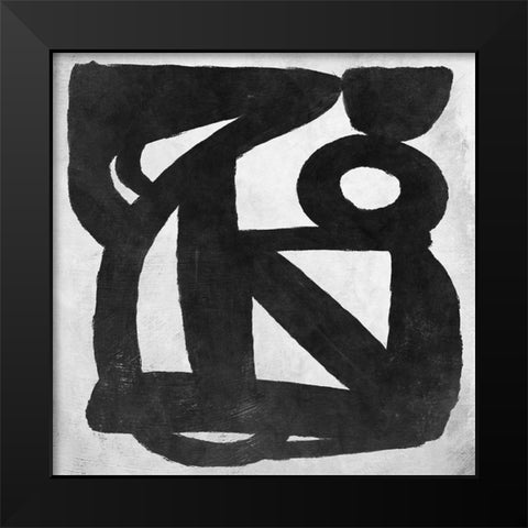 Abstract Melody No4 Black Modern Wood Framed Art Print by Hobday, Dan