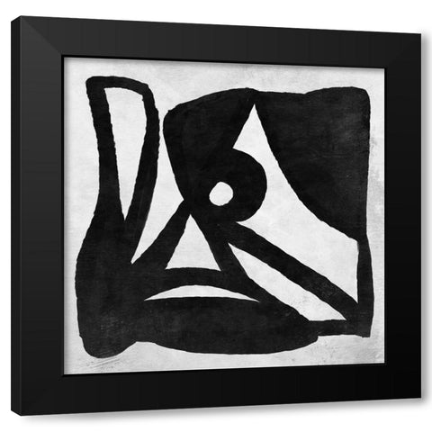 Abstract Melody No2 Black Modern Wood Framed Art Print with Double Matting by Hobday, Dan