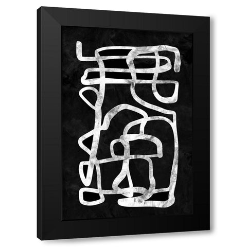 Storyline No2 Black Modern Wood Framed Art Print with Double Matting by Hobday, Dan