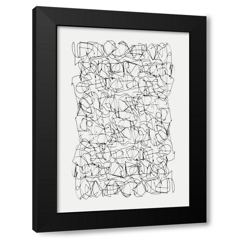 Circuitry Black Modern Wood Framed Art Print with Double Matting by Hobday, Dan