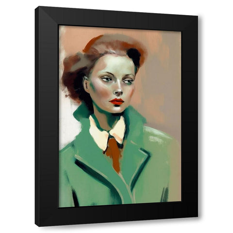 Agent Six Black Modern Wood Framed Art Print with Double Matting by Treechild