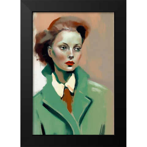 Agent Six Black Modern Wood Framed Art Print by Treechild