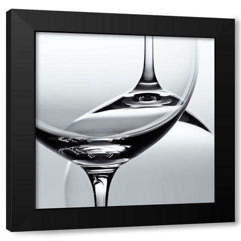 Glass Black Modern Wood Framed Art Print with Double Matting by Hejha