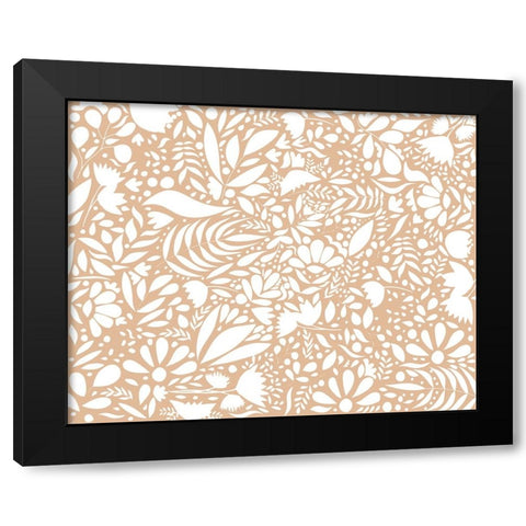 Scandi brown white pattern Black Modern Wood Framed Art Print with Double Matting by Manovski, Sarah