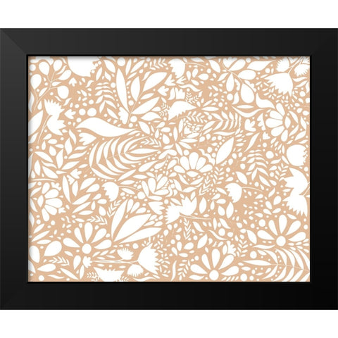 Scandi brown white pattern Black Modern Wood Framed Art Print by Manovski, Sarah