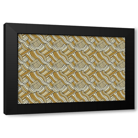 Pattern No 143 Black Modern Wood Framed Art Print with Double Matting by Treechild