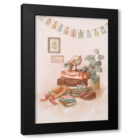 Vacation trip Black Modern Wood Framed Art Print with Double Matting by Thai, Xuan
