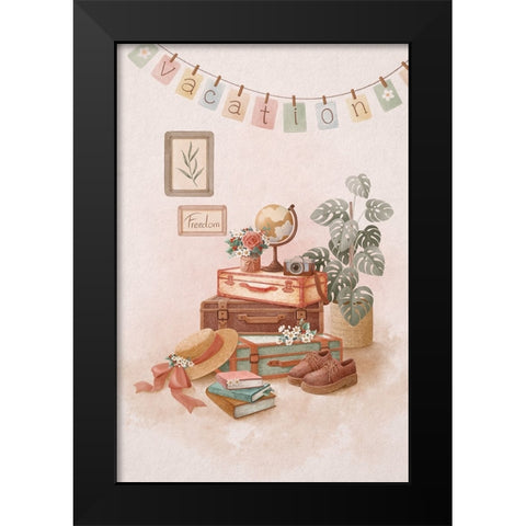 Vacation trip Black Modern Wood Framed Art Print by Thai, Xuan