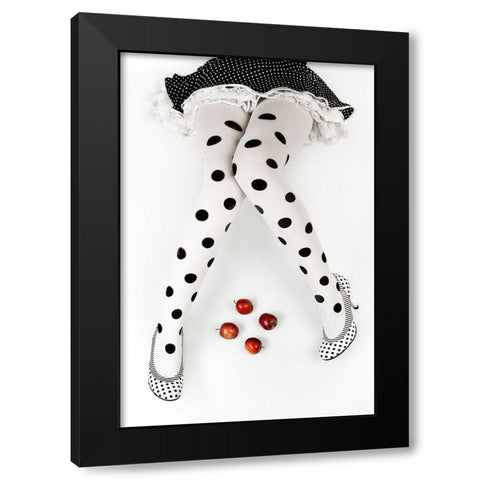 Dotted Black Modern Wood Framed Art Print with Double Matting by Wasilewski, Adam