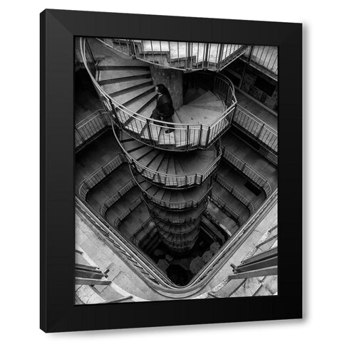 Vertigo Black Modern Wood Framed Art Print with Double Matting by Yilmazmaden, Alphan