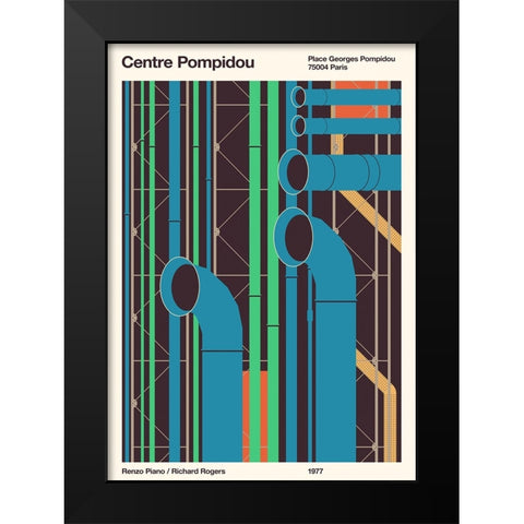 Pompidou Black Modern Wood Framed Art Print by Bodart, Florent
