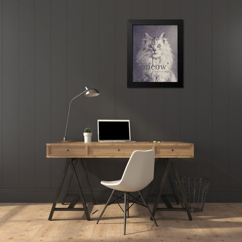 Famous Quote Cat Black Modern Wood Framed Art Print by Bodart, Florent