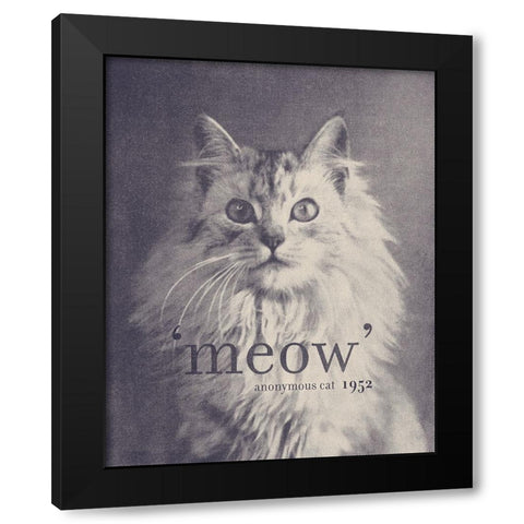 Famous Quote Cat Black Modern Wood Framed Art Print with Double Matting by Bodart, Florent