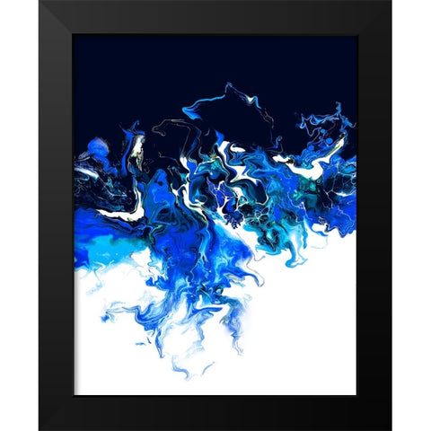 Colorful Wave 2 Black Modern Wood Framed Art Print by Storms, Alyson